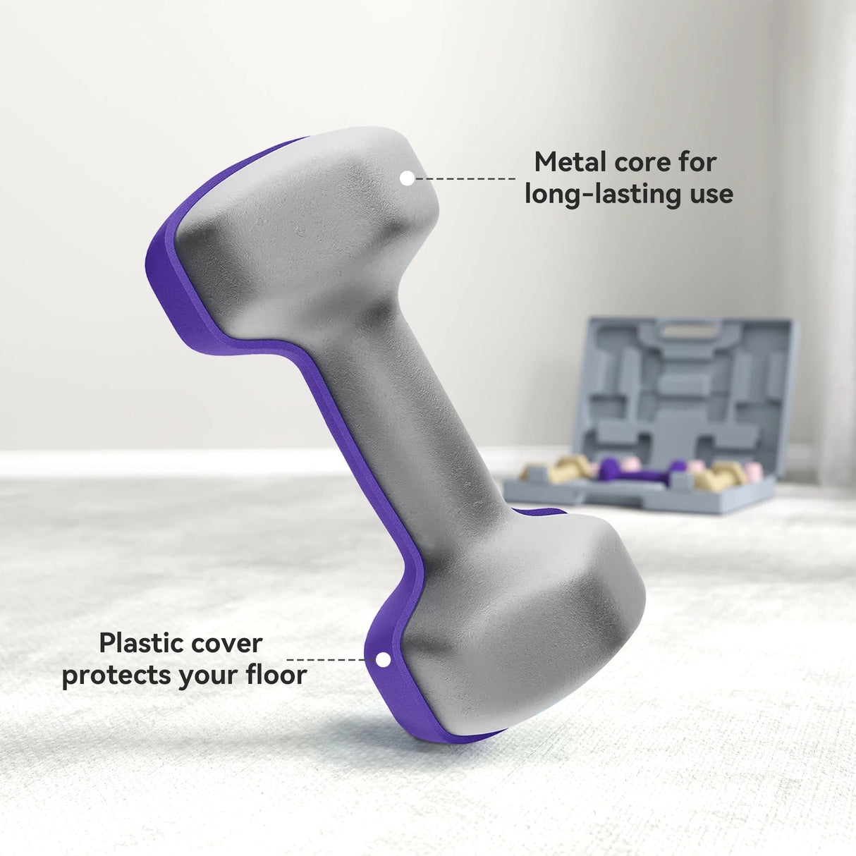 SPORTNOW 12kg Hex Dumbbells Set of 6, Hand Weights with Carry Case for Home Gym Strength Training, 2 x 1kg, 2 x 2kg, 2 x 3kg