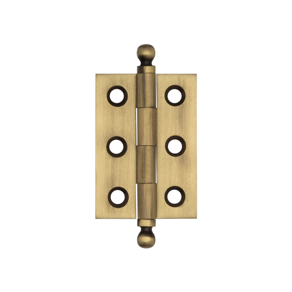 Hoxton Brass Finial Hinges 50x35mm Antique Brass