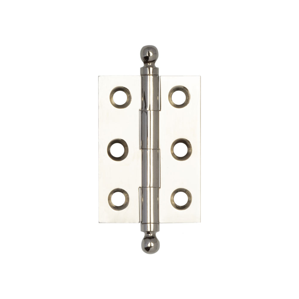 Hoxton Brass Finial Hinges 50x35mm Polished Nickel