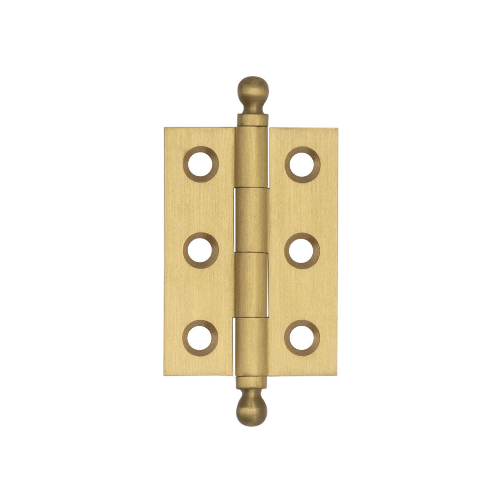 Hoxton Brass Finial Hinges 50x35mm Satin Brass