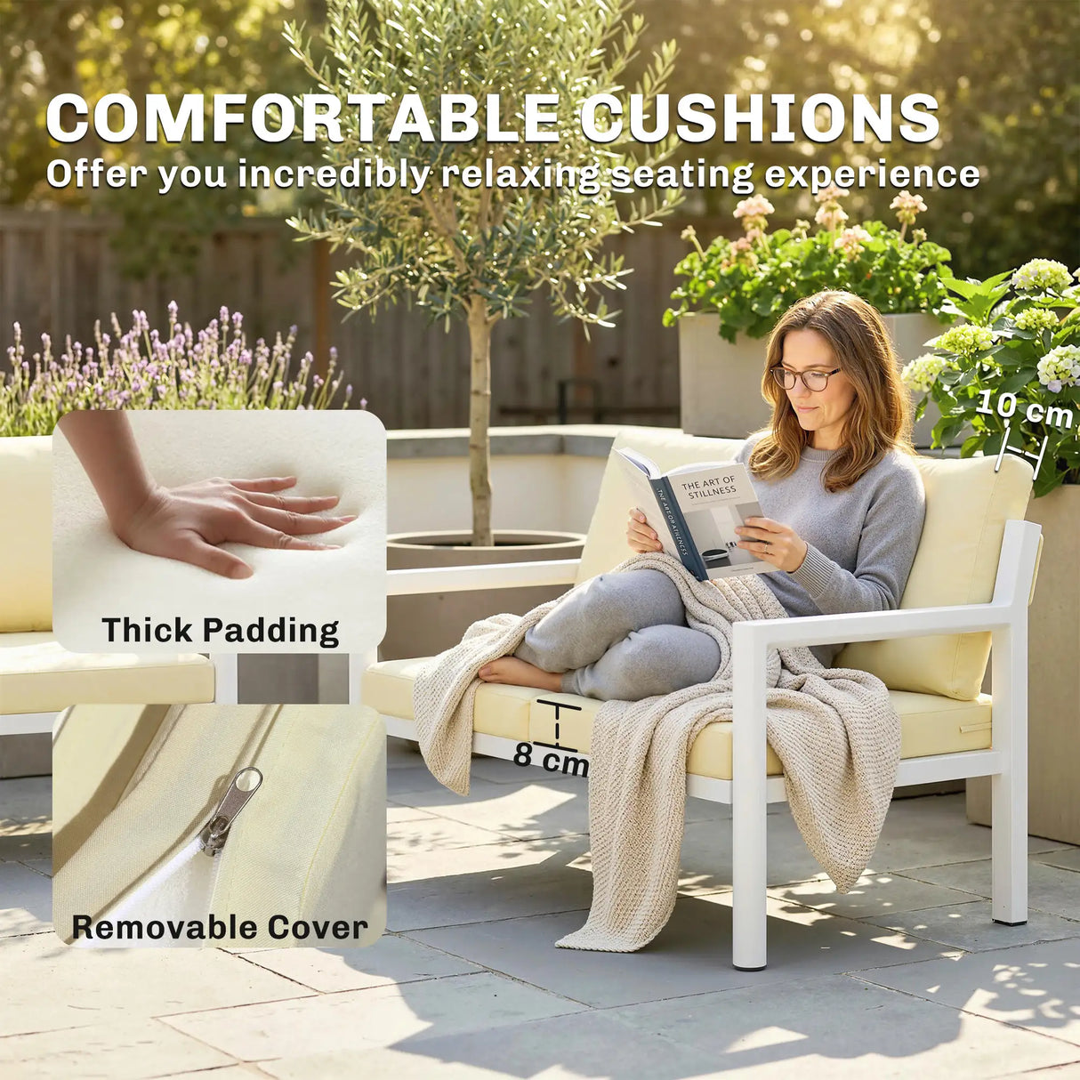 Outsunny 4 Seater Rattan Garden Furniture Set with 2 Armchairs, Loveseat, Coffee Table, Garden Sofa Set with Cushions, Brown