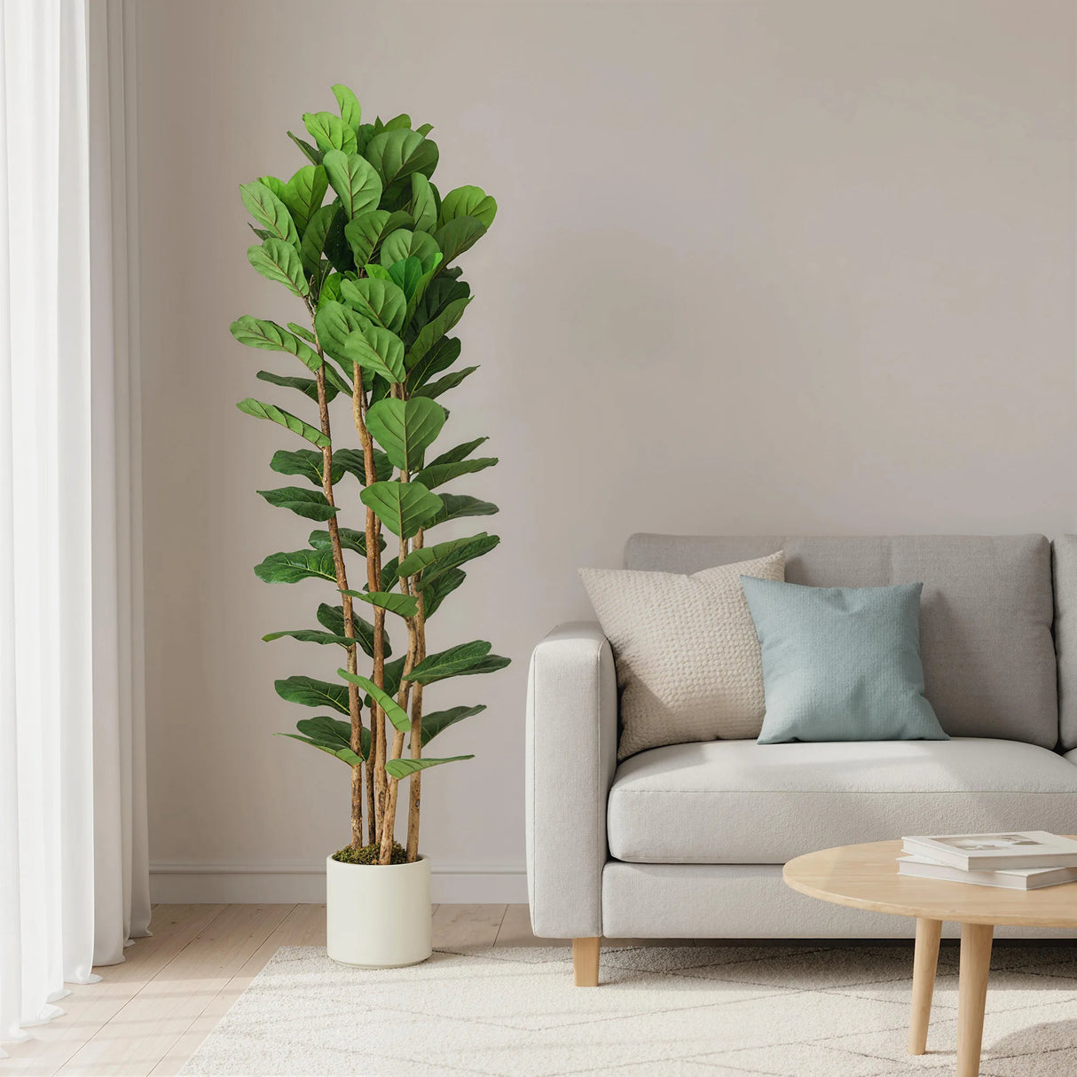HOMCOM 180cm Artificial Fiddle Leaf Fig Tree - Green
