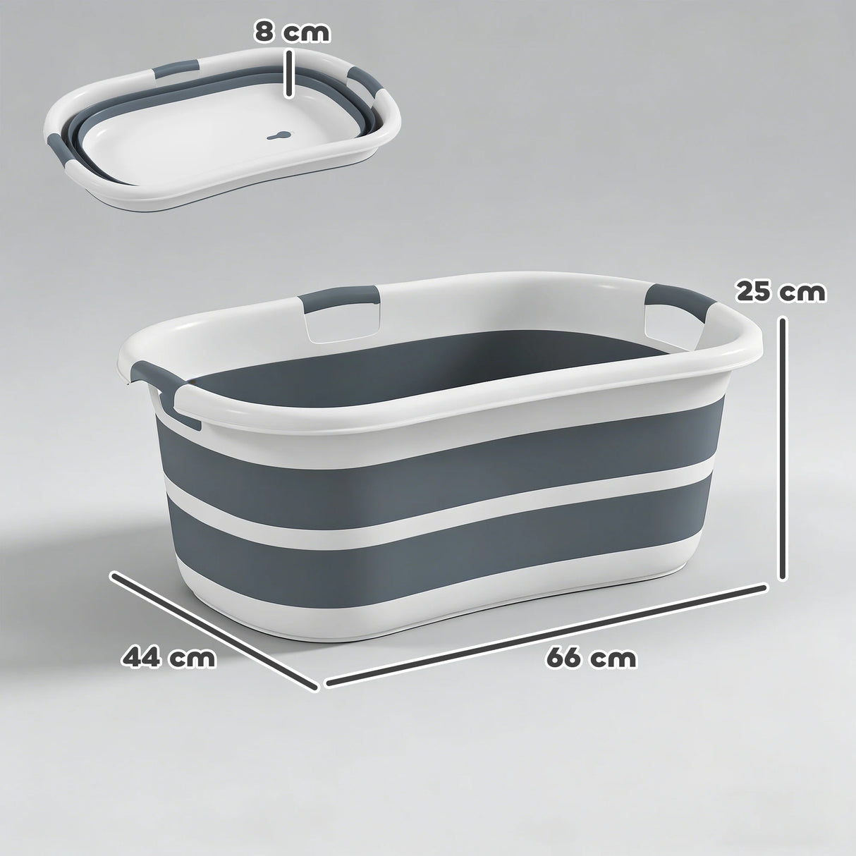 PawHut Dog Bath Tub, Portable Foldable Dog Bathtub with Drainage Hole, for Small Dogs Puppies Grey