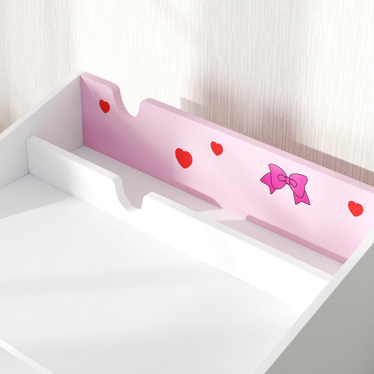 AIYAPLAY Children Study Table and Chair, Kids Desk and Chair Set with Storage, Pull-Out Drawer, for Ages 3-6 Years, Pink