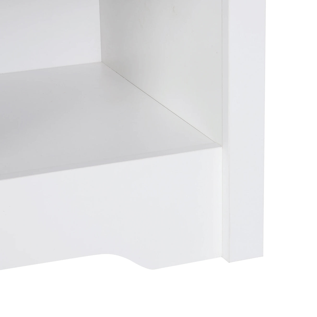 HOMCOM Modern Bedside Table, Nightstand with Drawer Shelf, End Table for Living room, Bedroom White