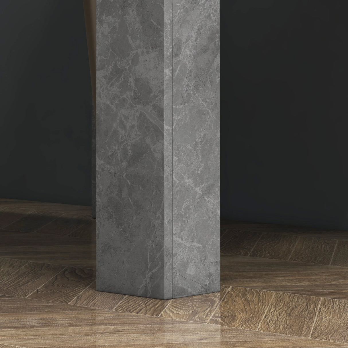 HOMCOM Square Dining Table, Modern Small Dining Table with Faux Cement Effect, Space Saving, Non-slip Foot Pads, Cement Grey