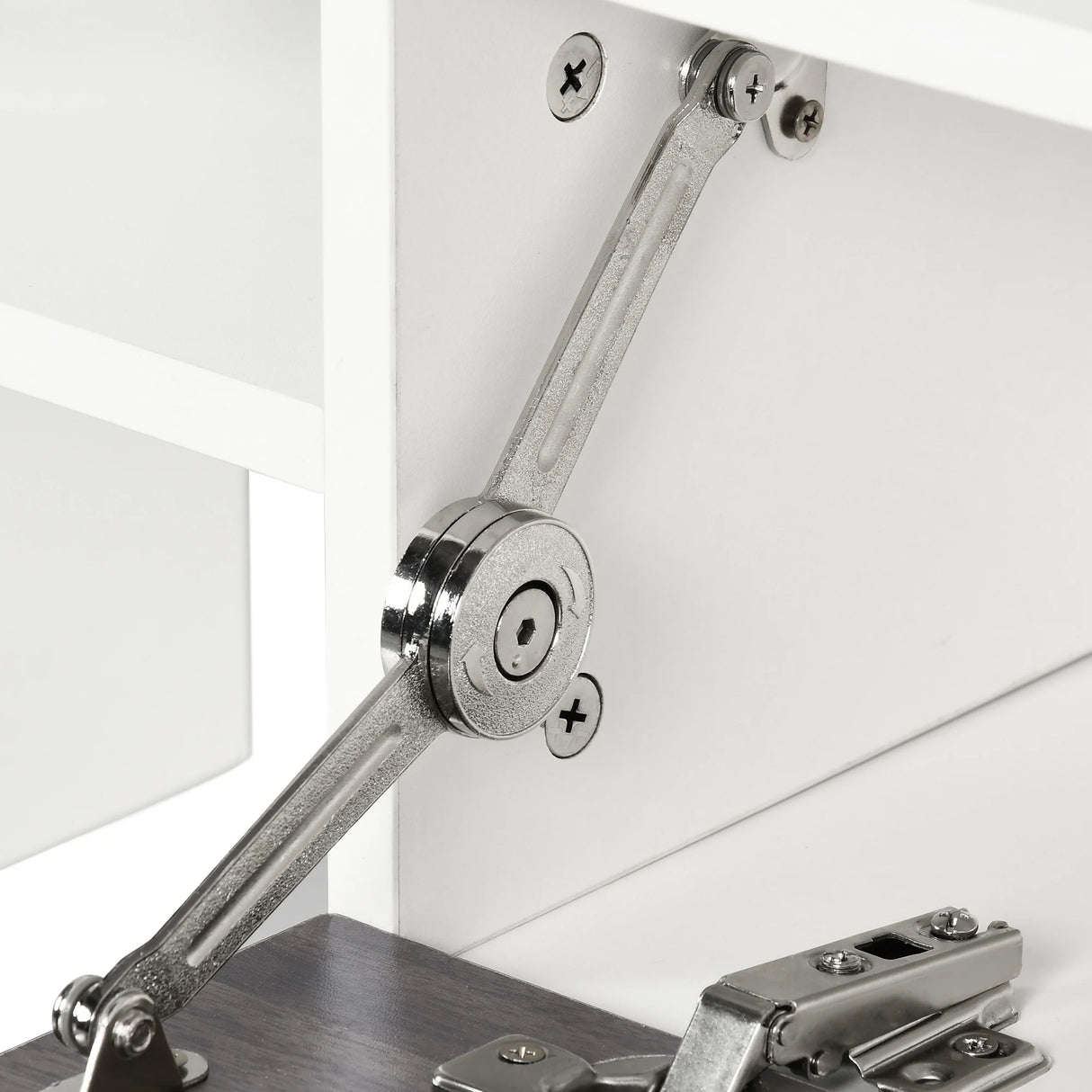 HOMCOM TV Cabinet with Wall Shelf for Wall-Mounted 65" TVs or Standing 40" TVs - White and Grey