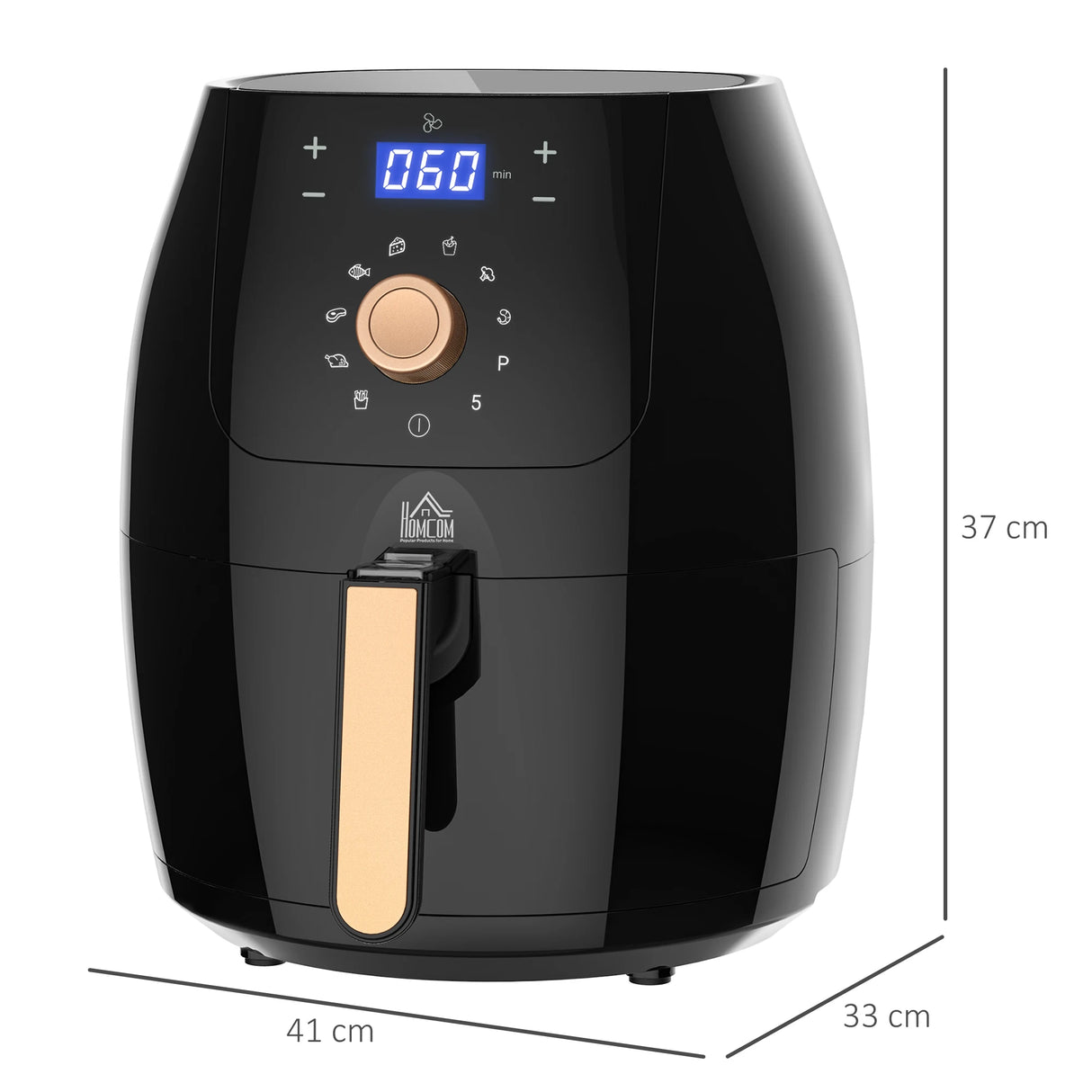 HOMCOM 5.5L 1700W Air Fryer, with Digital Display, 80-200 Temperature