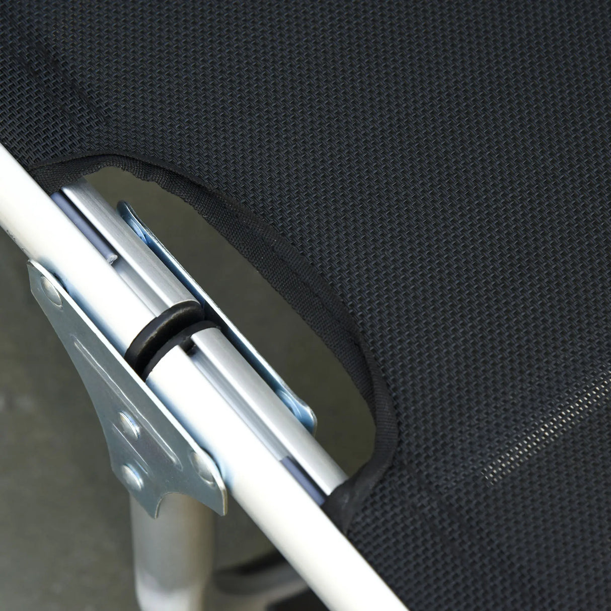 Outsunny Foldable Outdoor Sun Loungers Set of 2, Reclining Lounge Chair Camping Bed Cot with Pillow 4-Level Adjustable Back Aluminium Frame, Black