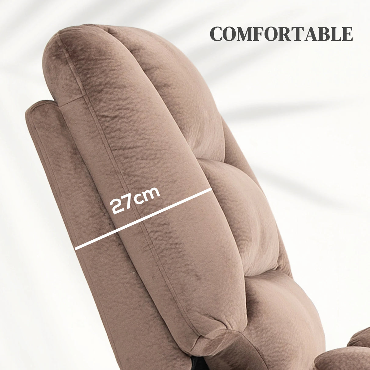 HOMCOM Velvet-Feel Electric Lift-and-Recline Massage Armchair, with Remote - Brown