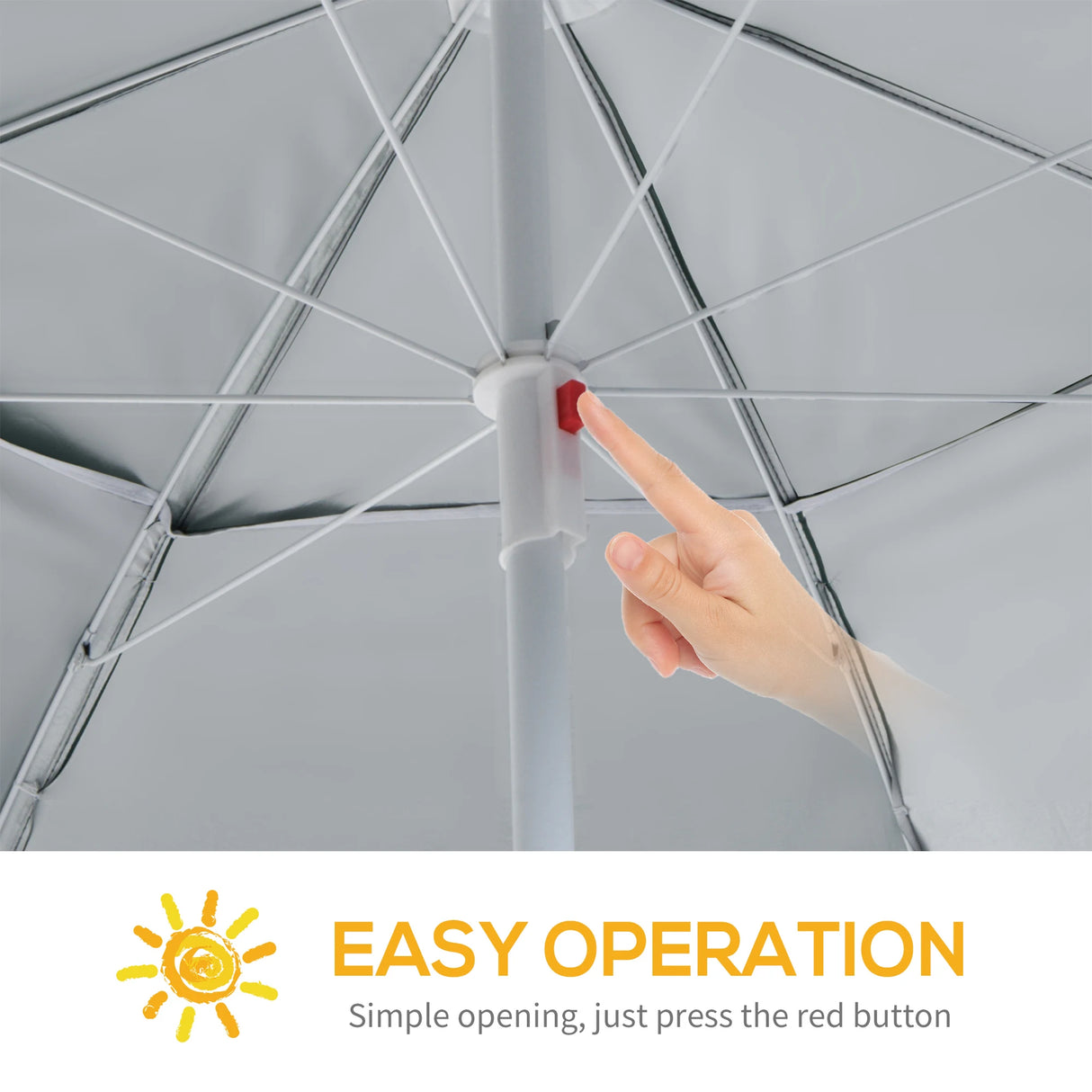 Outsunny 2m UV Protection Fishing Beach Umbrella Brolly Shelter w/ Side Panel Tent Green