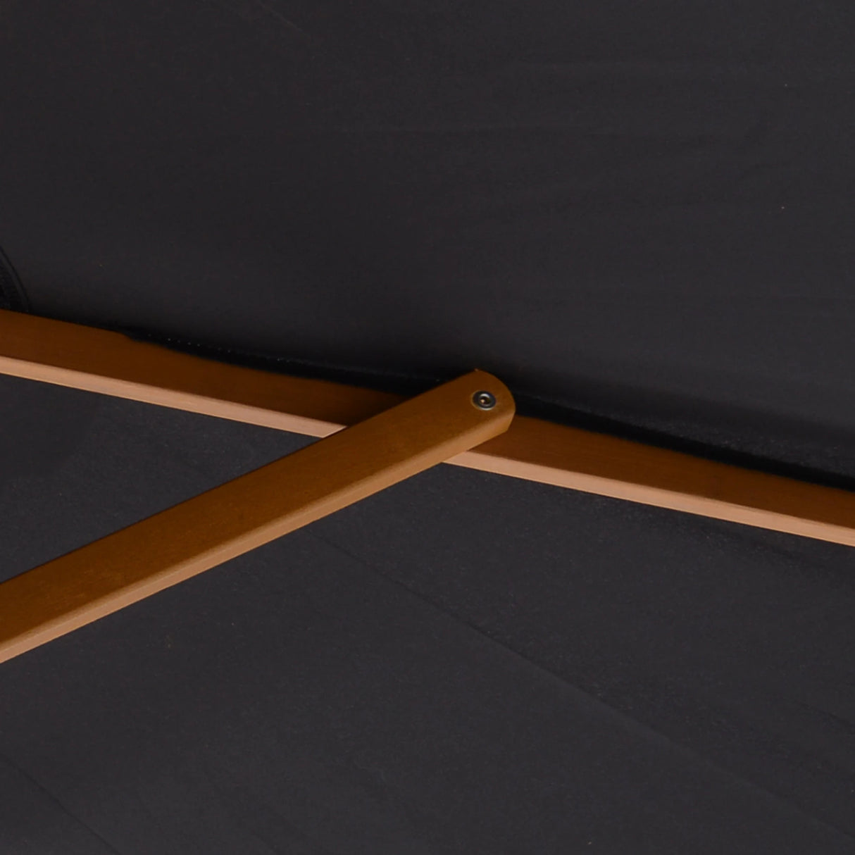 Outsunny 2.5m Wood Garden Parasol Sun Shade Patio Outdoor Wooden Umbrella Canopy Black