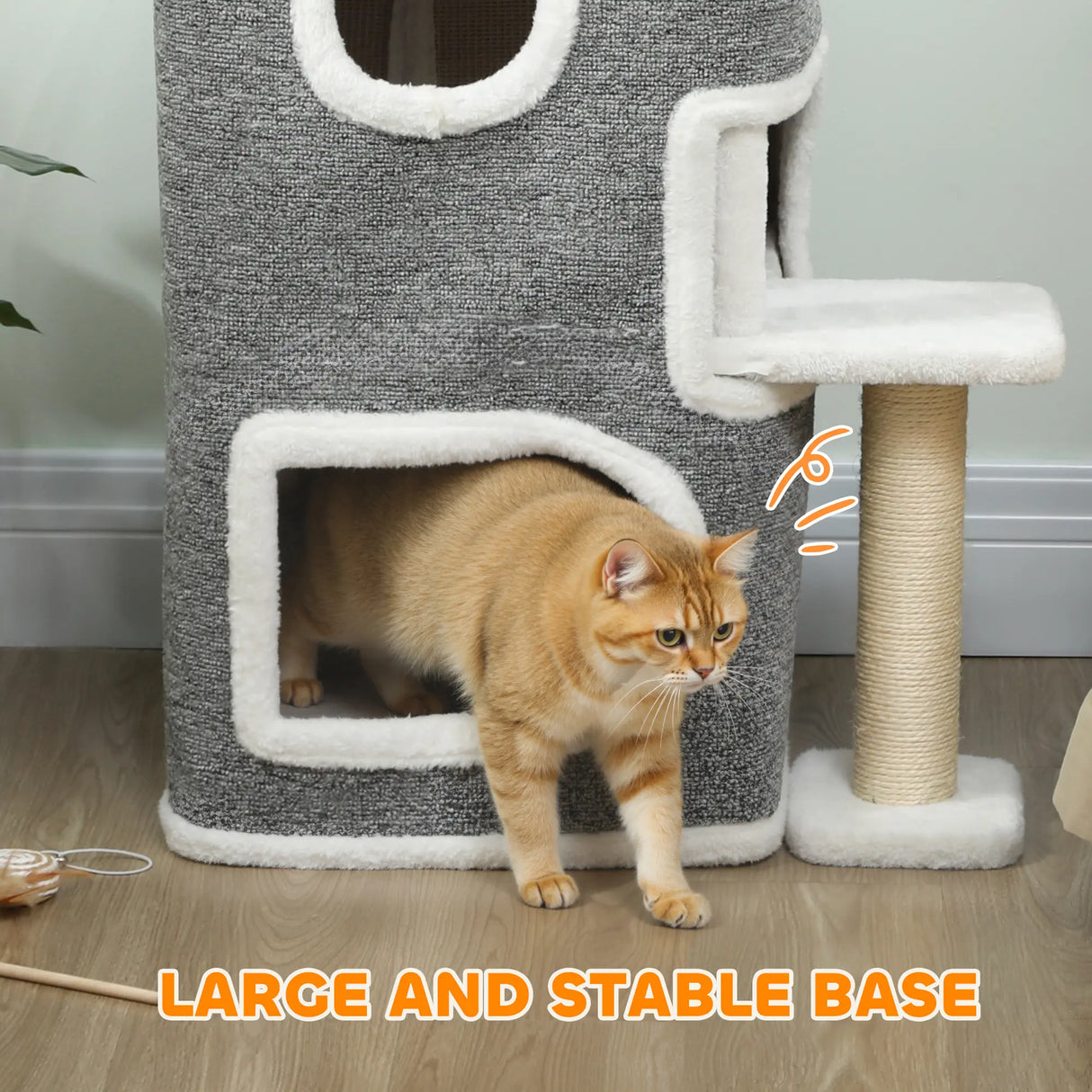 PawHut 75 cm Cat Tree, Cat Tower Condo for Indoor Cats with Scratching Post, Jumping Platform, Grey
