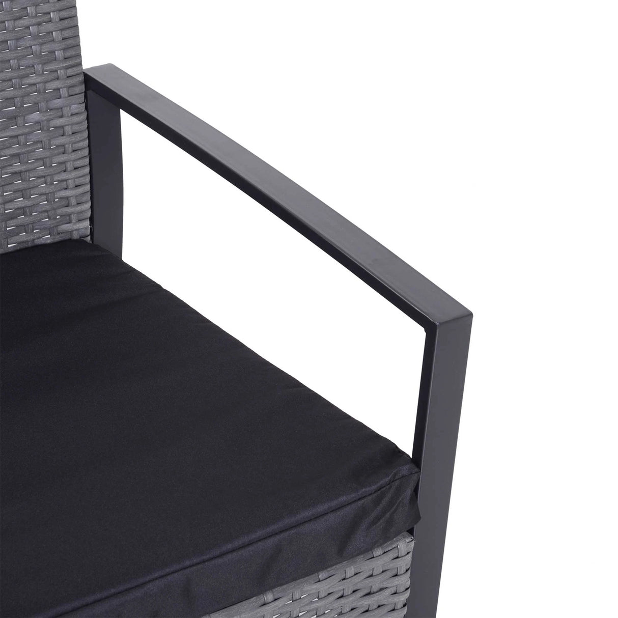 Outsunny 2 Seater Rattan Patio Set W/ Cushions-Grey/Black