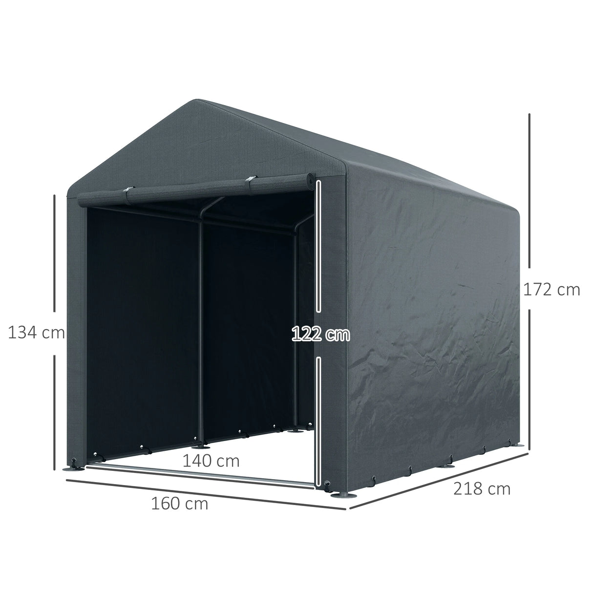 Outsunny 2.2 x 1.6 m Outdoor Storage Tent, with Accessories - Dark Grey