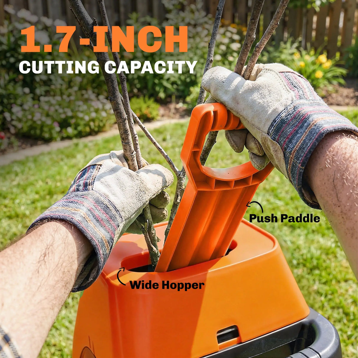 Outsunny 2500W Electric Wood Chipper, Corded Wood Mulcher Shredder with 45L Collection Bag, 4300RPM, 44mm Cutting Diameter