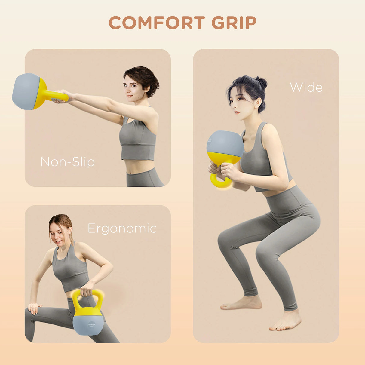 SPORTNOW 6KG Soft Kettlebell, Kettlebell with Non-Slip Handle for Home Gym, Weight Lifting, Strength Training, Yellow/Grey