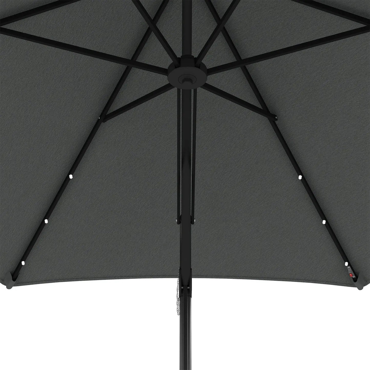 Outsunny 3(m) Solar LED Cantilever Parasol - Dark Grey