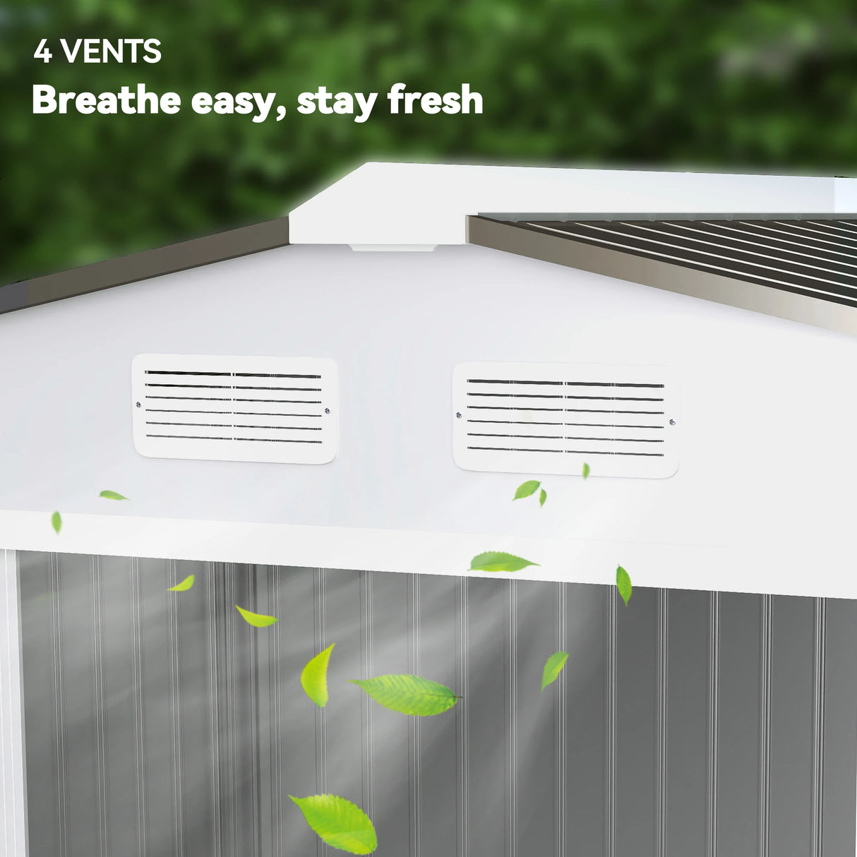 Outsunny Metal Bike Shed, Mobility Scooter Shed House with Foundation Kit, Ventilation, Doors, 9 x 6FT, Silver