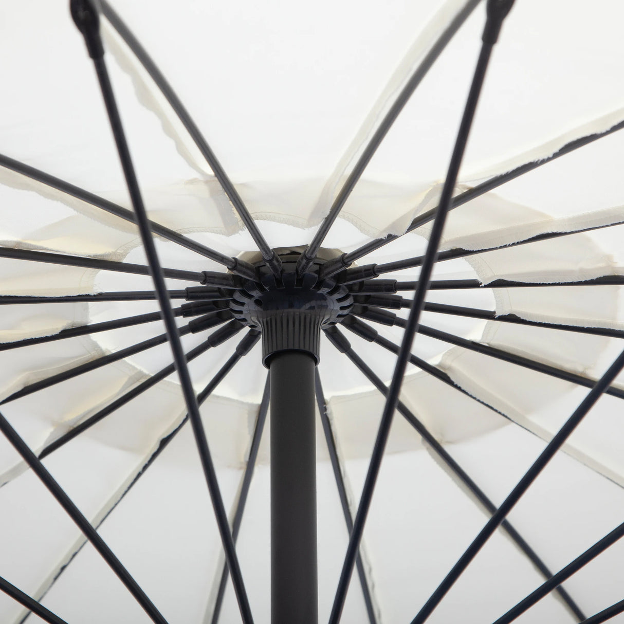 Outsunny 3(m) Cantilever Umbrella 18 Ribs & Vents Adjustable Angle for Patio Cream White