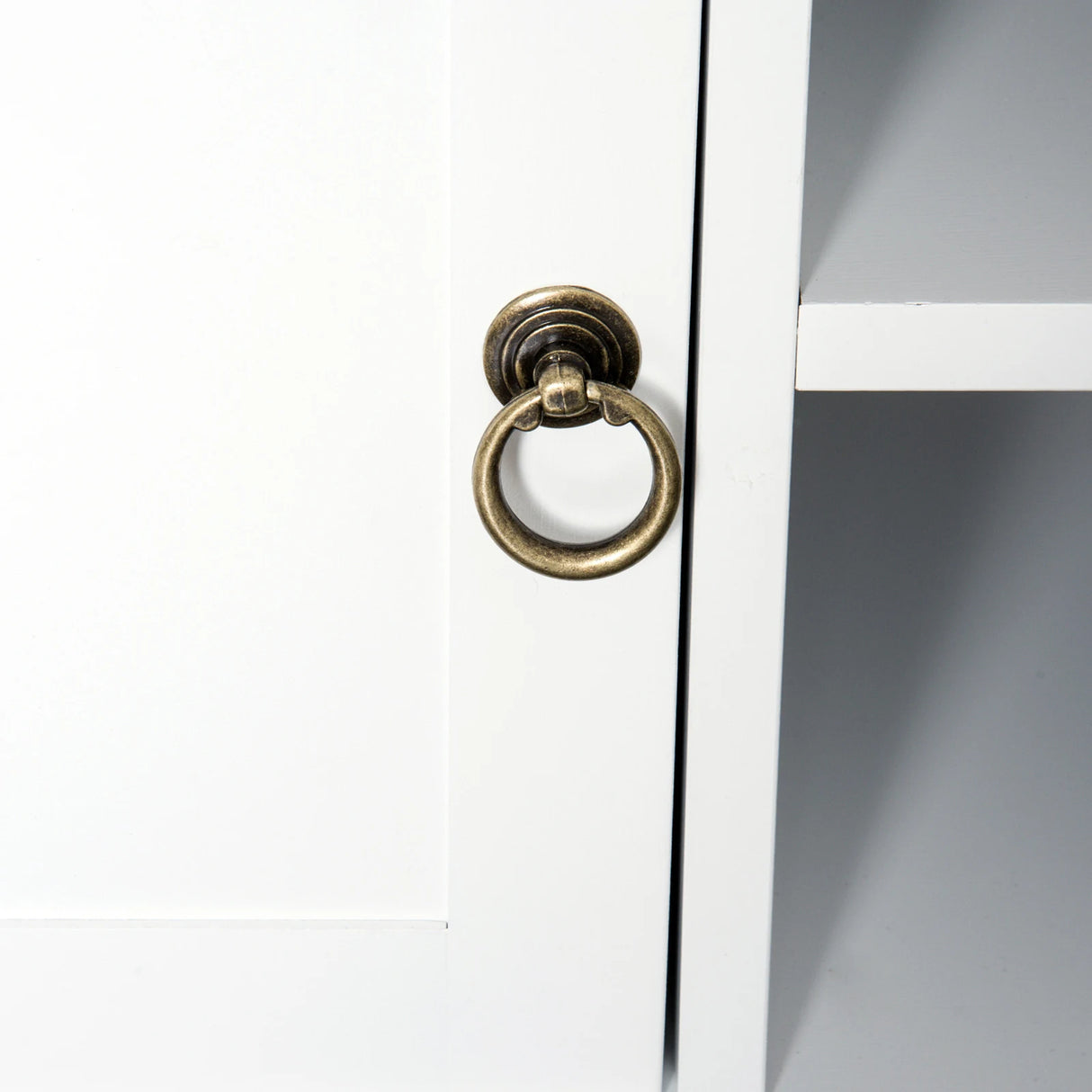 HOMCOM TV Unit up to 55", 2 Doors TV Cabinet with Open Storage Shelves and Cable Management for Living Room, Bedroom, Entertainment Room, 120L x 45W x 50.5H, White