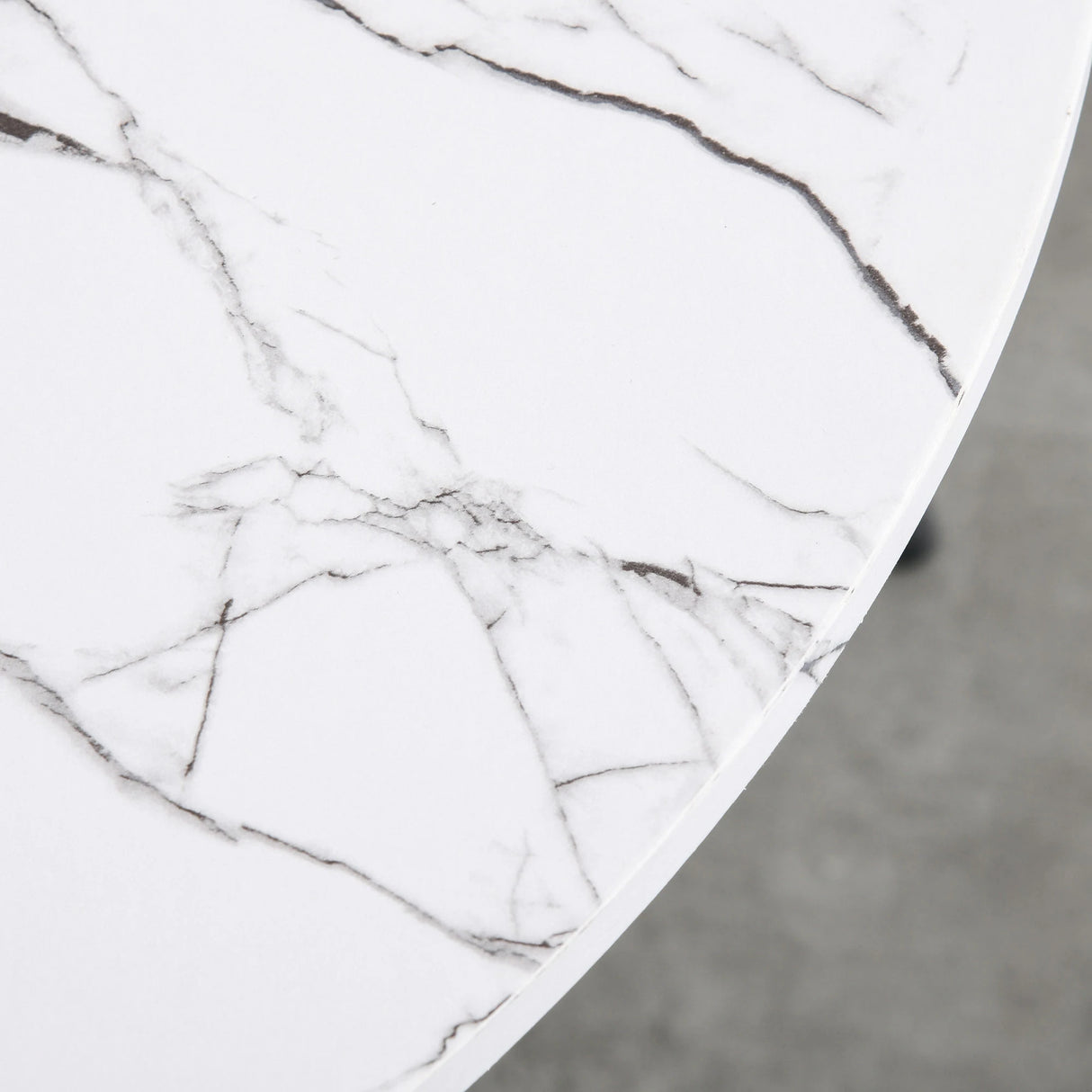 HOMCOM Modern Round Dining Table Leisure Coffee Bistro Table with Metal Base for Kitchen & Dining Room White