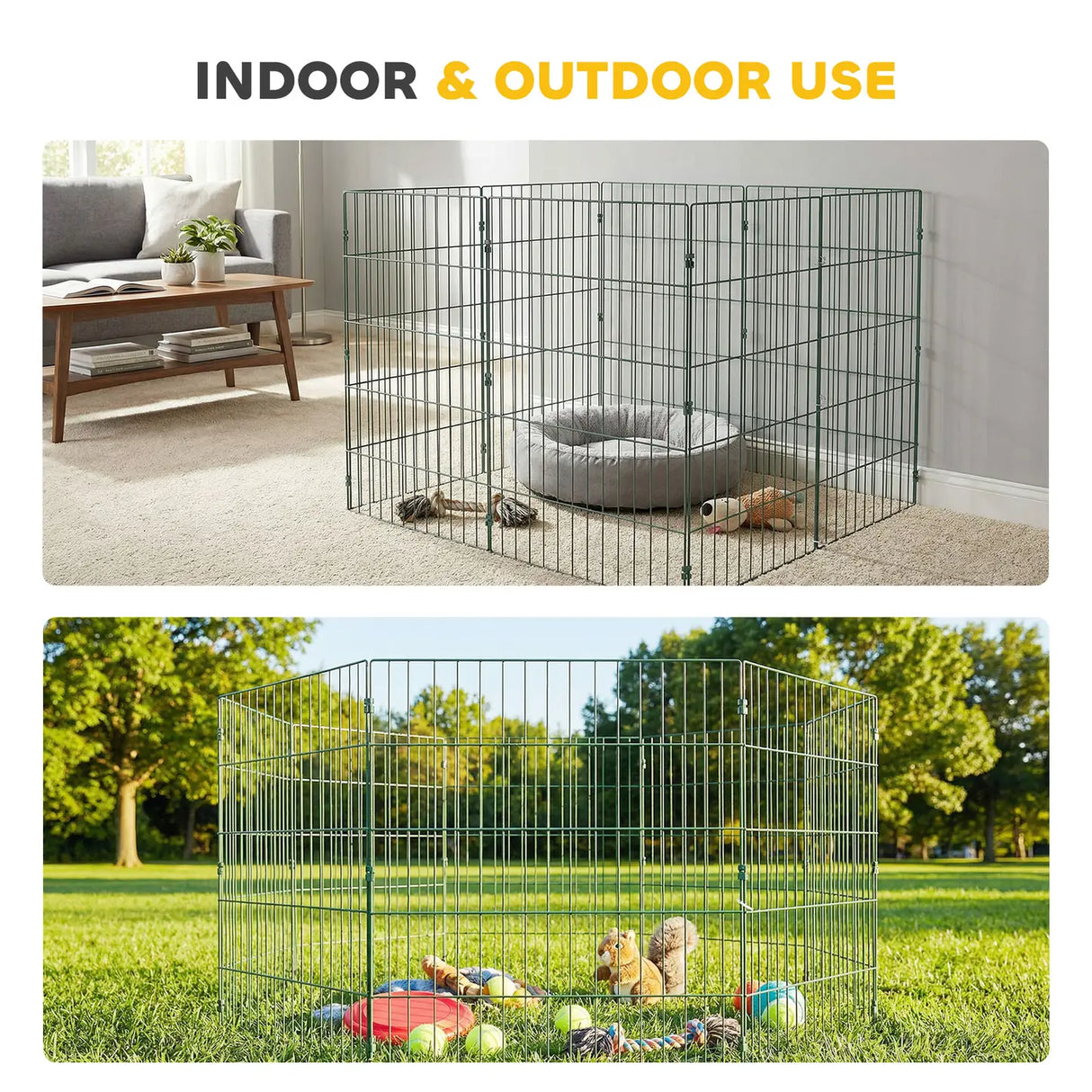 PawHut 8 Panel Pet Playpen for Medium Dogs Indoor Outdoor 80 cm Height