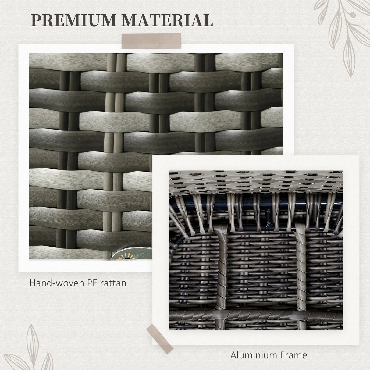 Outsunny Seven-Piece Rattan Dining Set - Grey