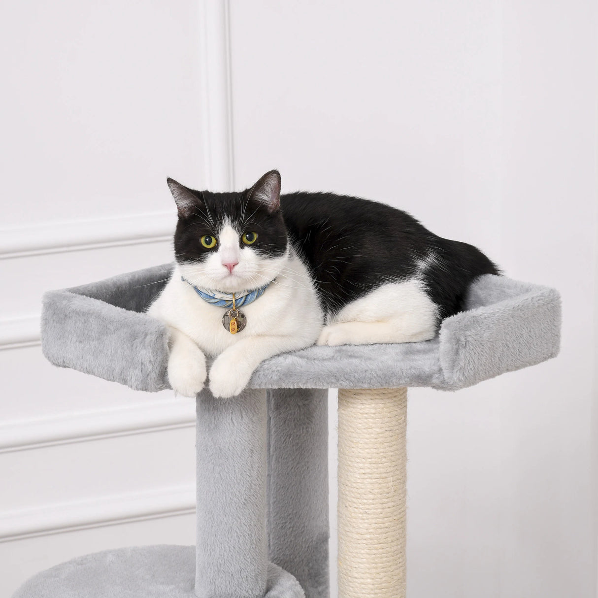 PawHut Cat Tree for Indoor Cats Kitten Tower Multi-level Activity Centre Pet Furniture with Scratching Post Condo Hanging Ropes Plush Perches Grey