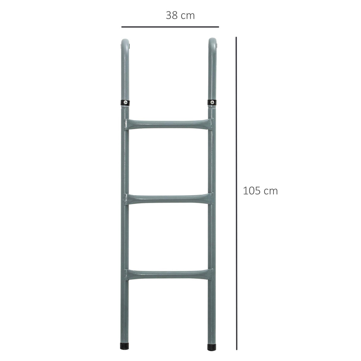 HOMCOM 12/14ft Trampoline Ladder Galvanized w/ Non-slip Mat