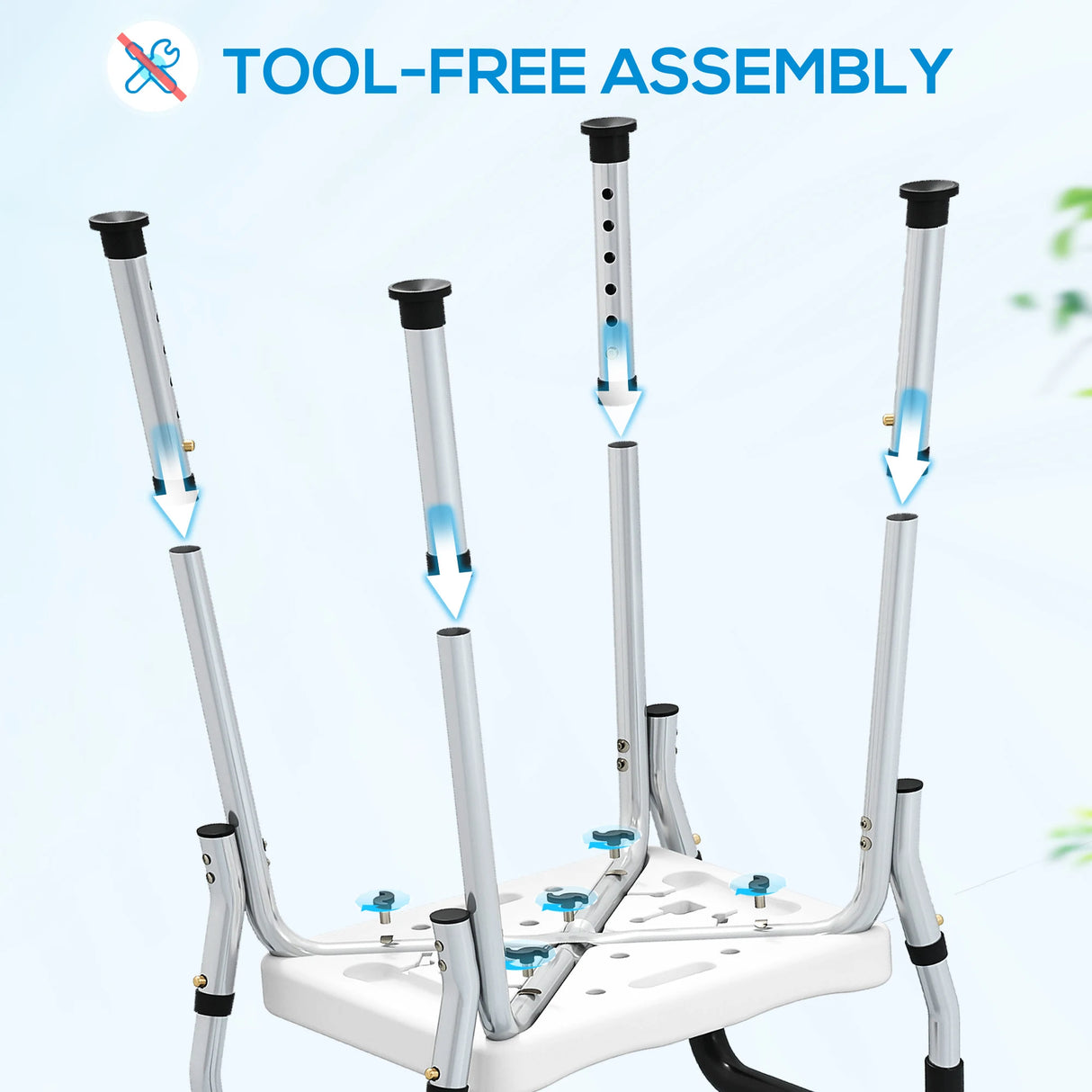 HOMCOM 57-69cm Aluminium Frame Bath Seat