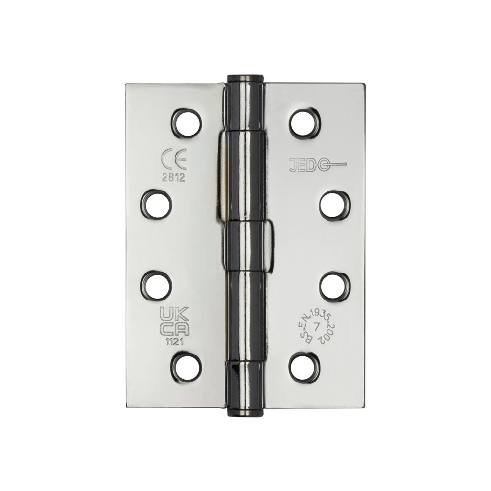 Jedo Grade 7 Steel Heavy Duty Button Tip Hinges 102x76x2.5mm Polished Chrome