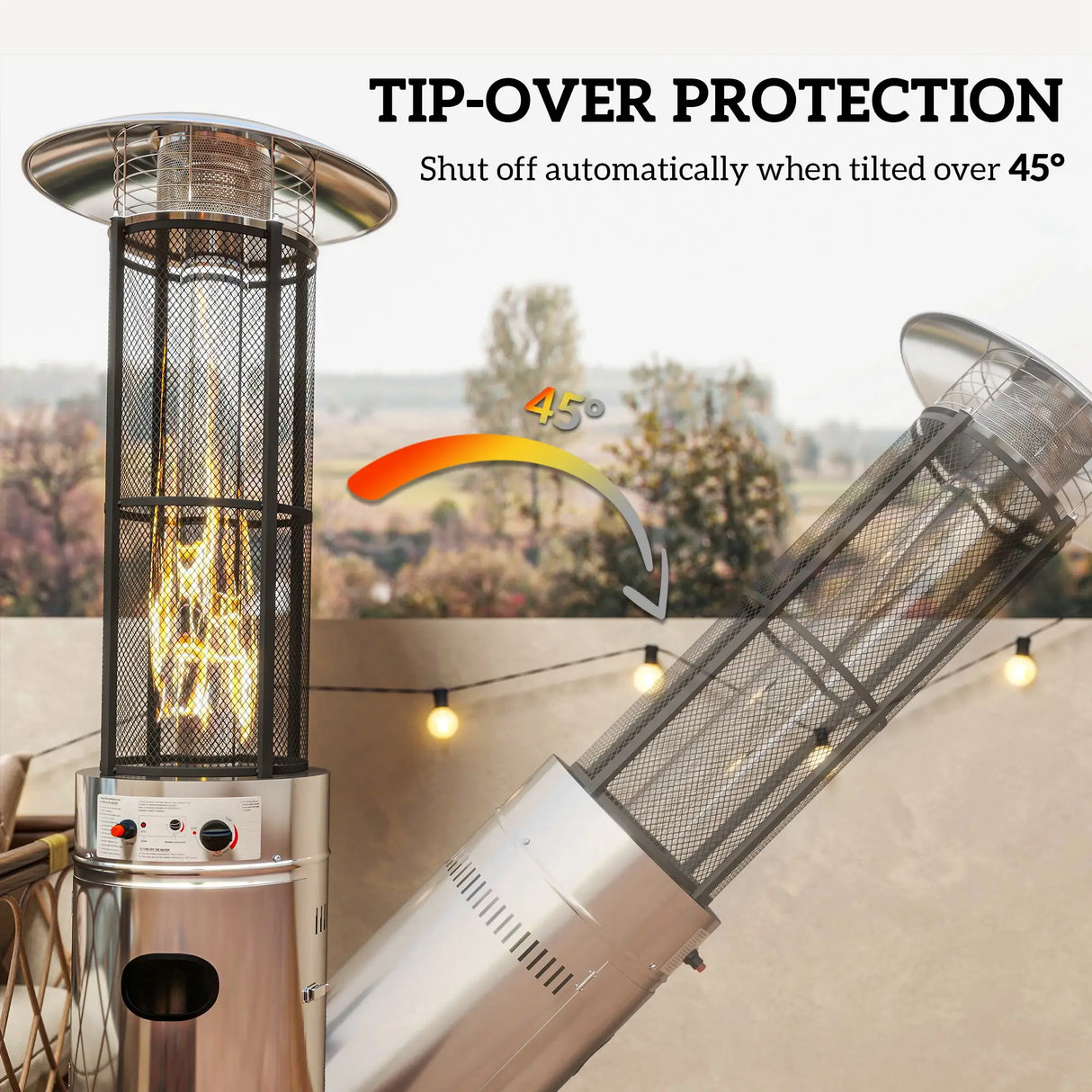 Outsunny 11Kw Adjustable Heat Gas Patio Heater