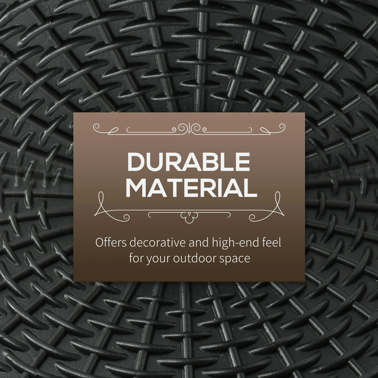 Outsunny 11.5 kg Plastic and Cement Rattan Pattern Parasol Base - Black