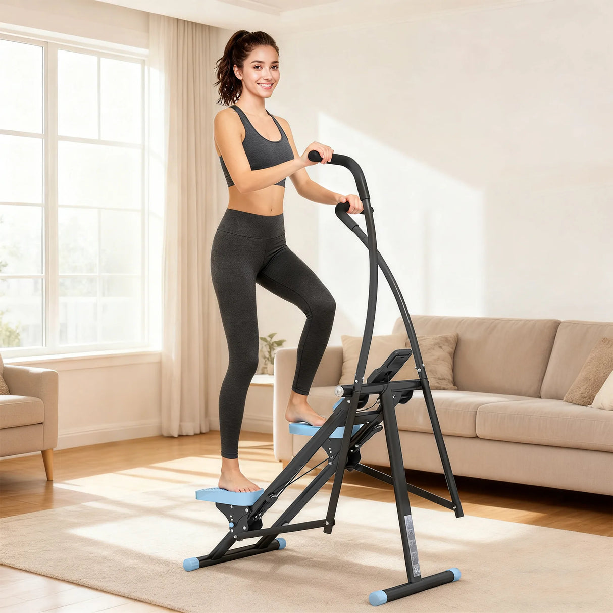 SPORTNOW Stair Stepper for Home Gym Exercise, Vertical Climber Machine with LCD Monitor & Adjustable Pedals for Workout