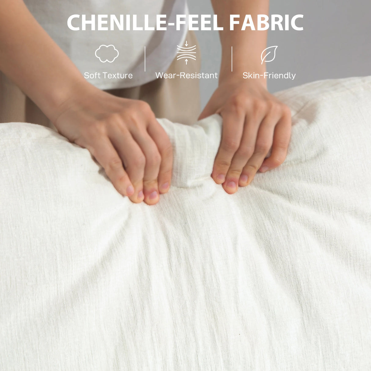 HOMCOM 3 Seater Sofa with USB Ports & Cup Holders - Cream White