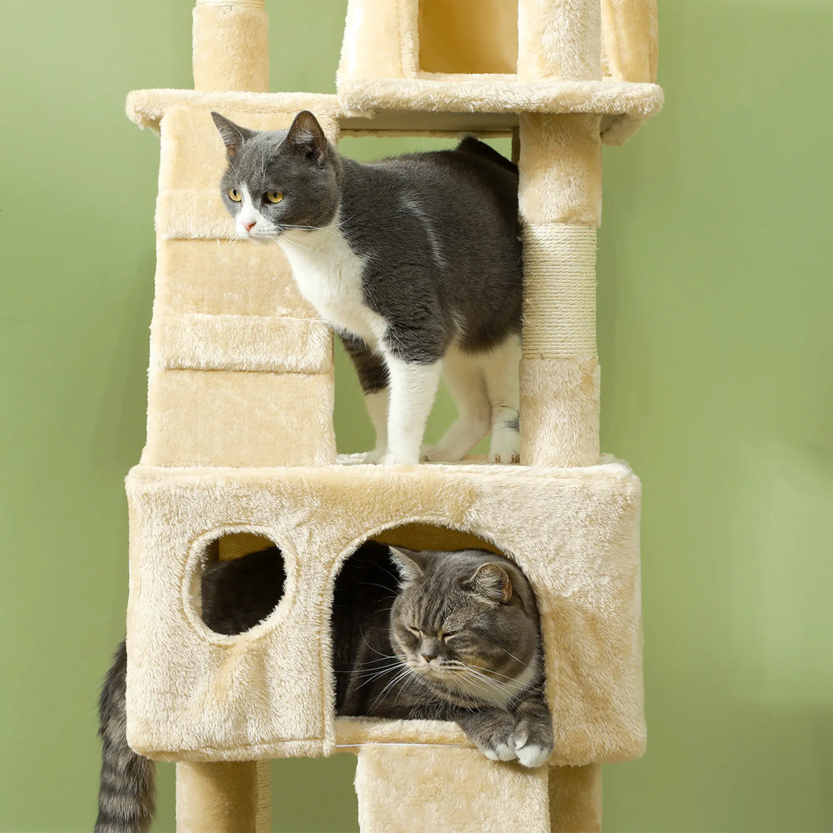 PawHut Cat Tree Scratching House, Activity Play Centre
