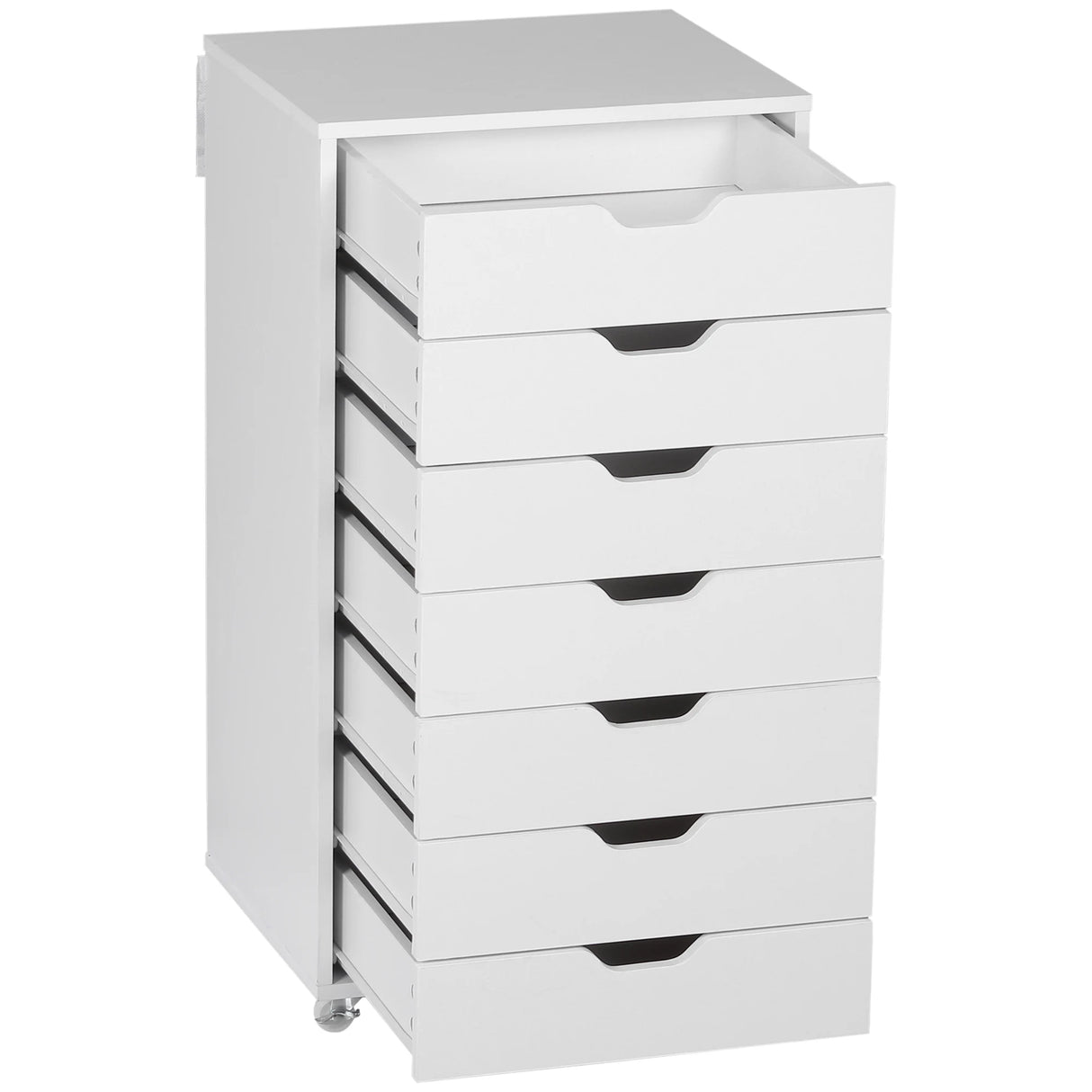 Vinsetto Seven-Drawer Filing Cabinet, with Wheels - White