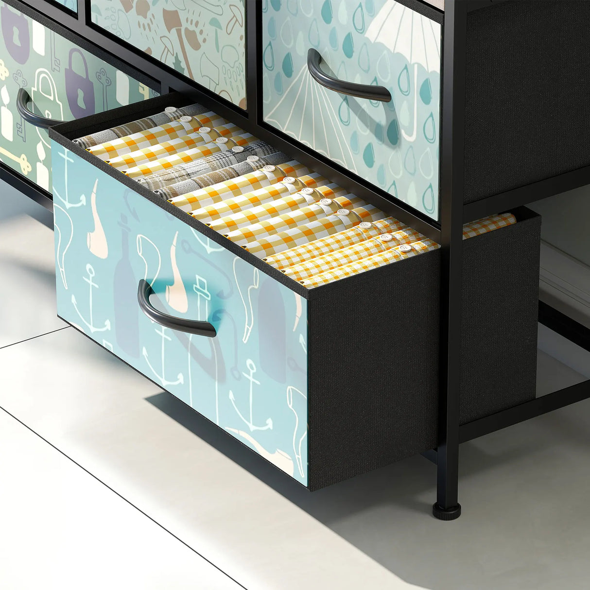 HOMCOM 5-Drawer Chest of Drawers - Blue