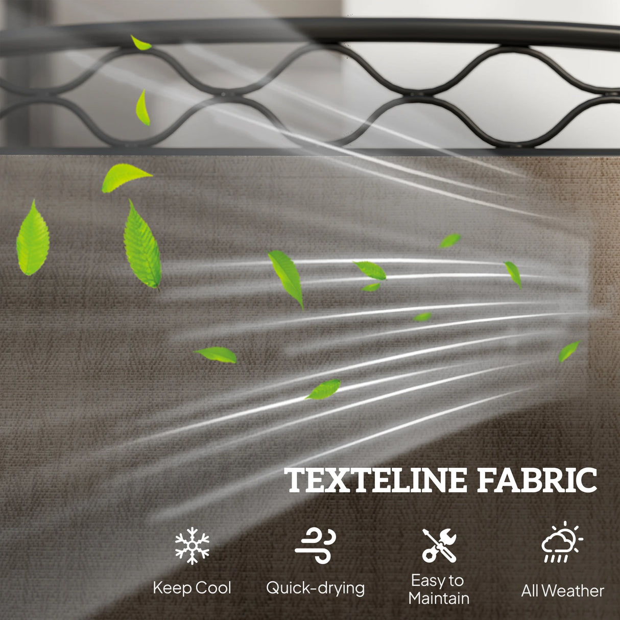 Outsunny Double Outdoor Glider Chair, 2 Seater Patio Rocking Chairs, Swing Bench with Tempered Glass Table, Breathable Mesh Fabric for Backyard, Garden, Porch, Brown