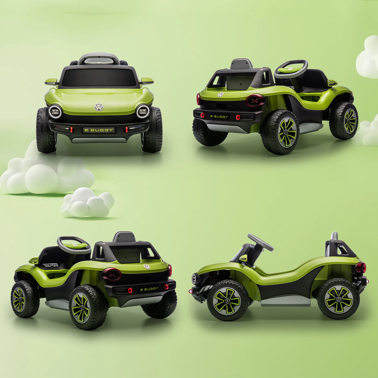AIYAPLAY Volkswagen Licensed Kids Electric Car with Remote Control for Ages 3-6 Years, Green