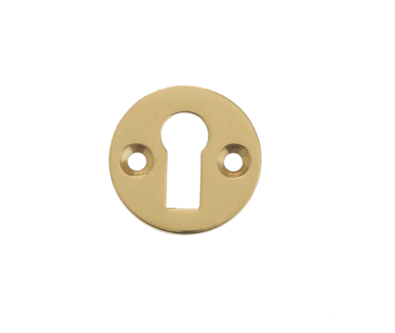 Jedo Round Open Escutcheon Standard Keyway 32mm Polished Brass