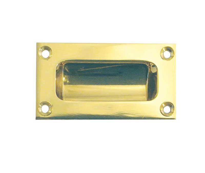 Jedo 89mm Flush Pulls 89mm Polished Brass