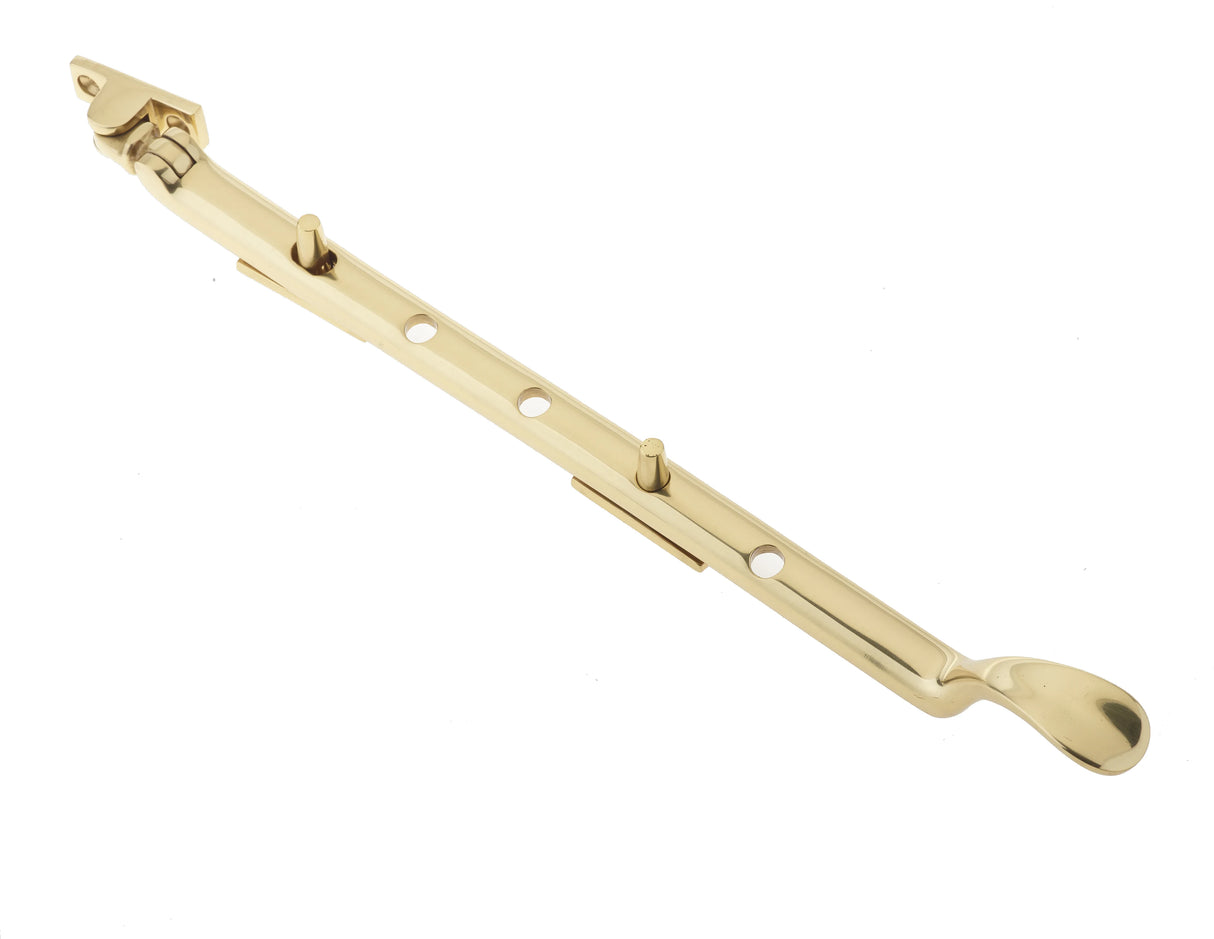 Victorian Casement Stays 300mm Polished Brass