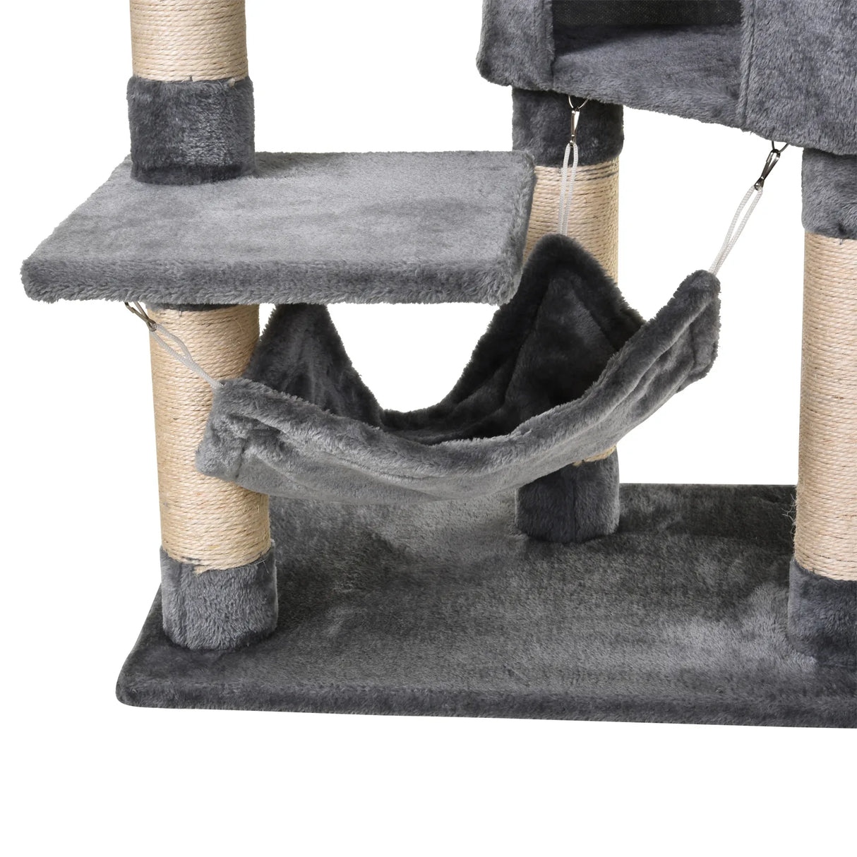 PawHut Cat Tree for Indoor Cats Condo Tower Multi-level Height 150CM Kittens Activity Stand House with Toys & Various Scratching Posts