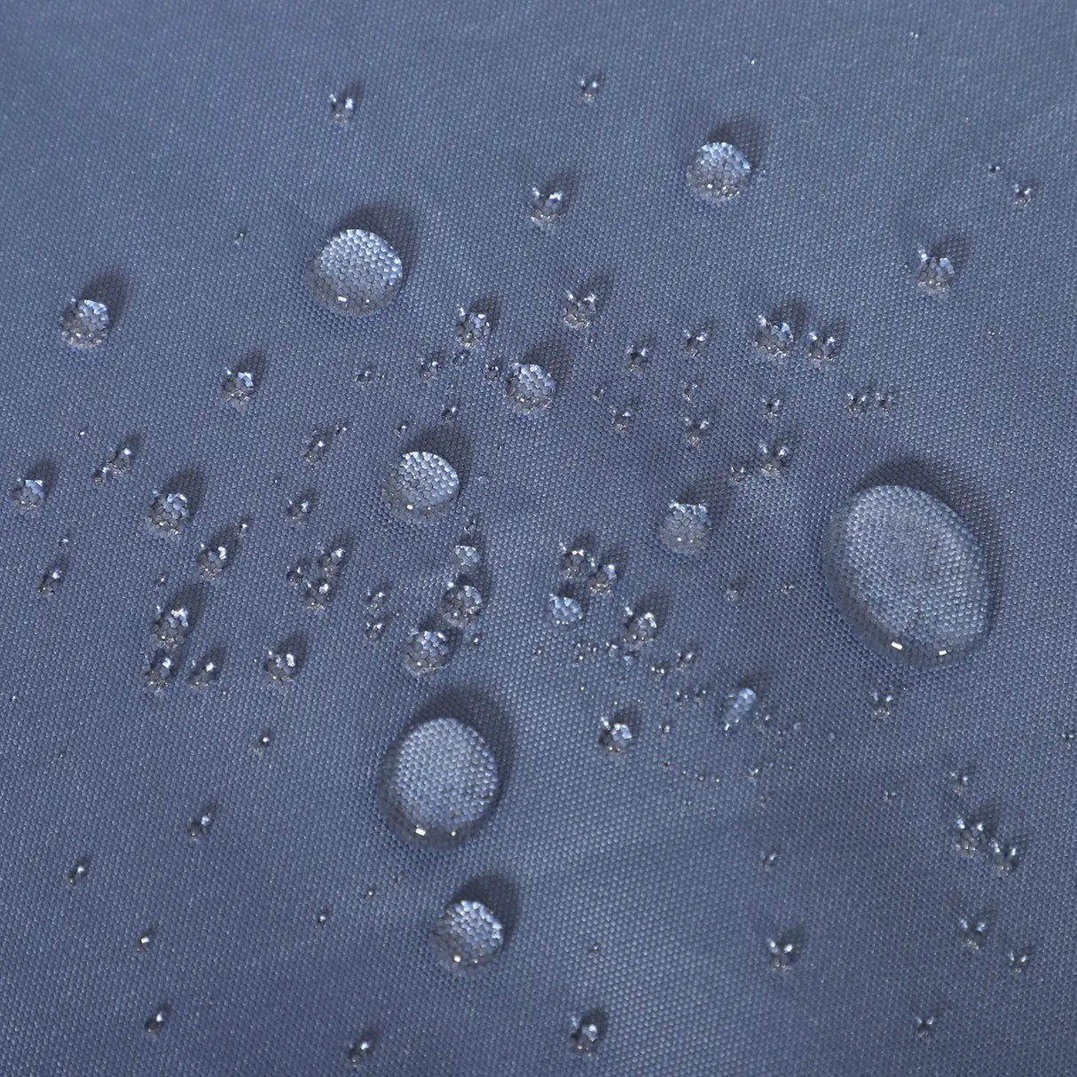 Outsunny Outdoor PE Rattan Garden Furniture with Cushioned, Patio Wicker Conversation Furniture Set, Round Daybed with Retractable Canopy, Coffee Table and Three Pillows, Grey/Blue Grey