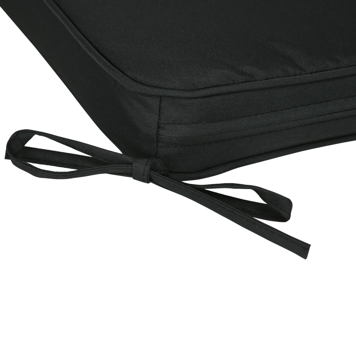 Outsunny Set of 6 Chair Cushion Seat Pads Dining Chair w/ Straps Indoor Outdoor Removable Tie On Garden Patio, Black