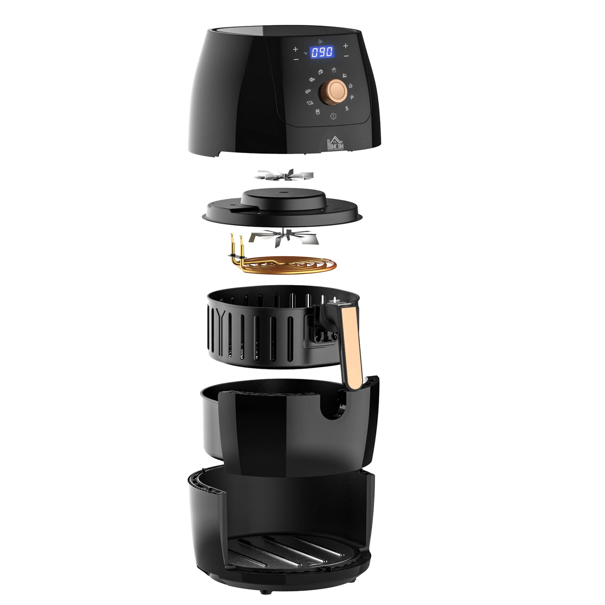 HOMCOM 5.5L 1700W Air Fryer, with Digital Display, 80-200 Temperature