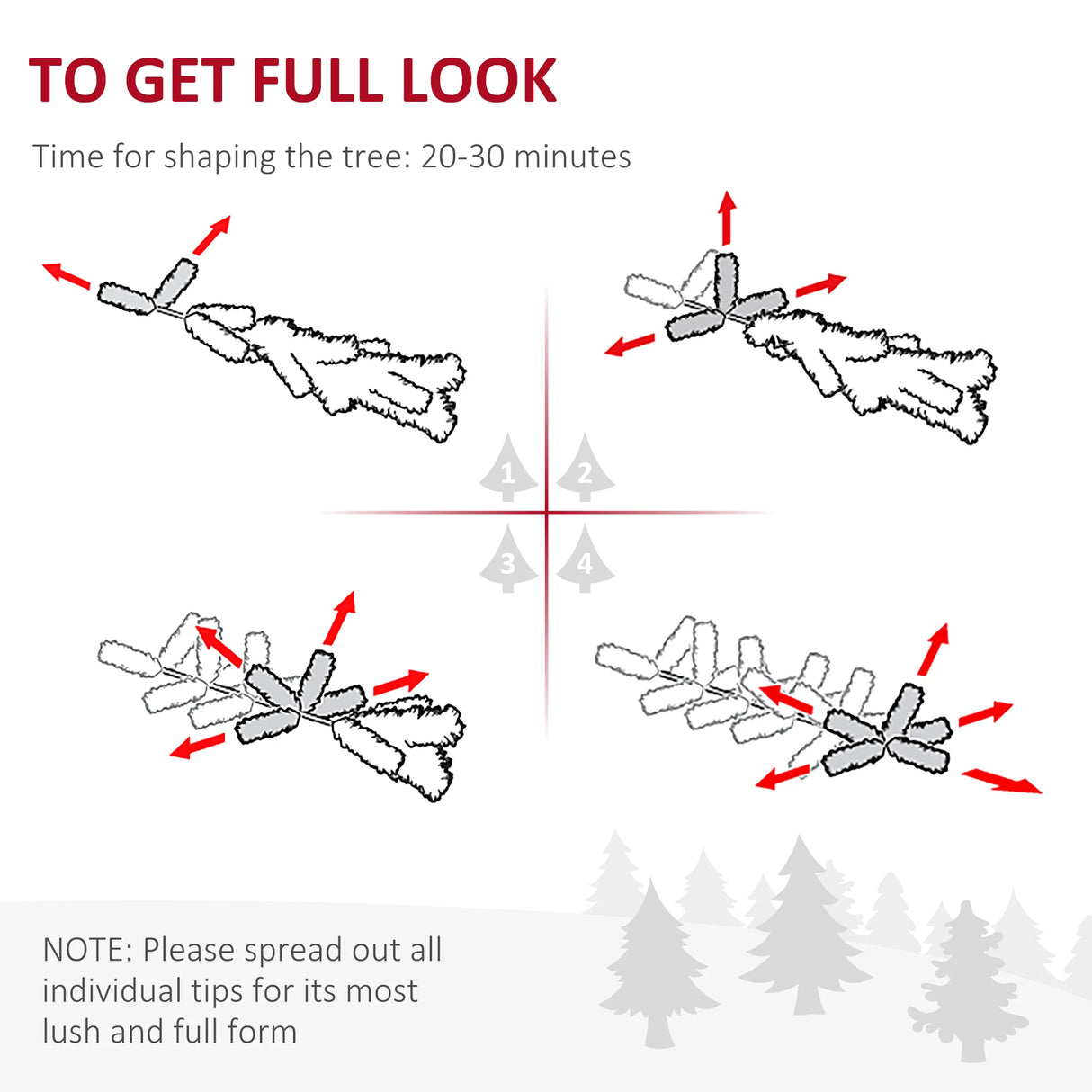 HOMCOM 4FT Multicoloured Artificial Christmas Tree w/ Fibre Optic Lights Pre-Lit Modes Metal Stand Star Holder Home Seasonal Decoration