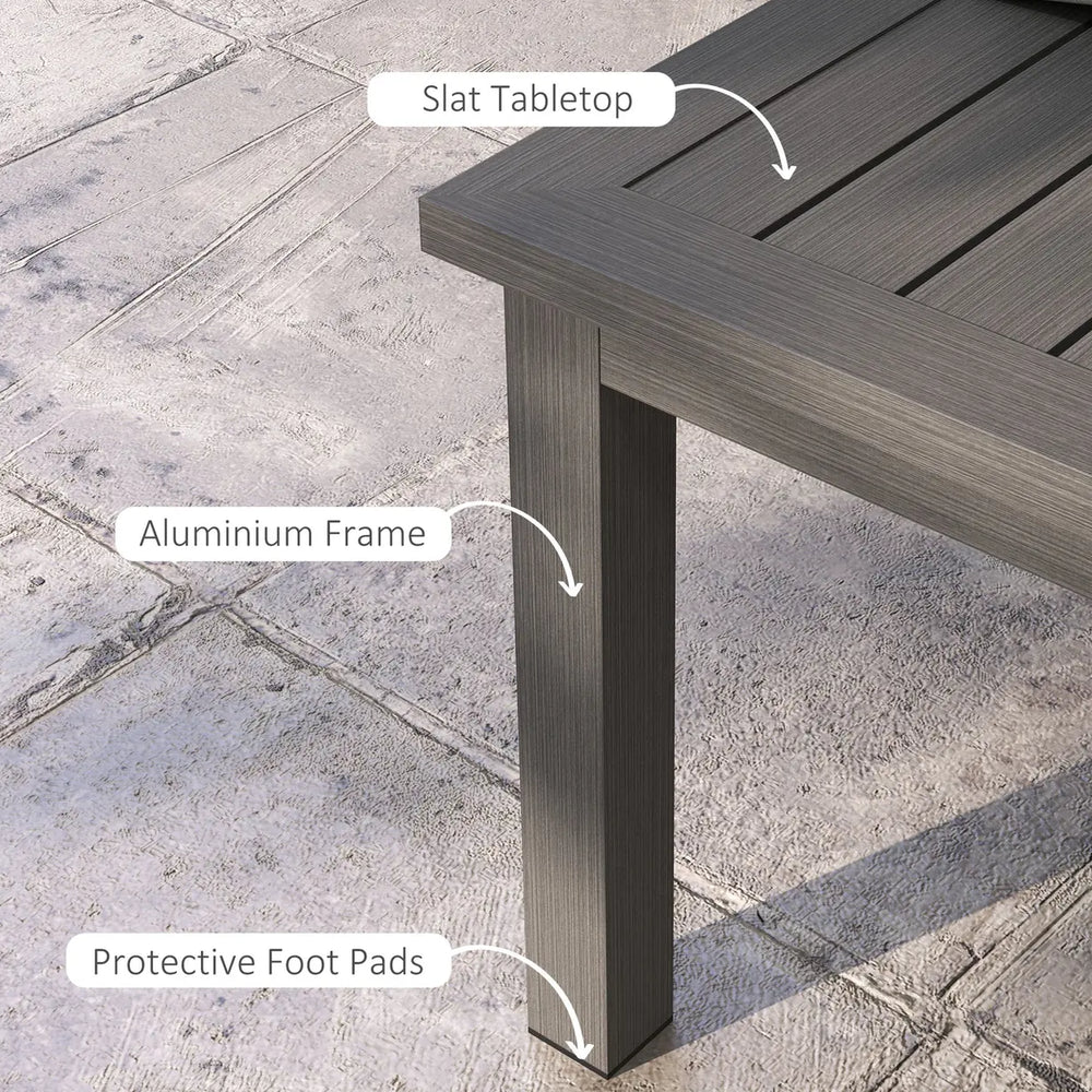 Outsunny 100cm x 60cm Aluminium Outdoor Coffee Table - Brown